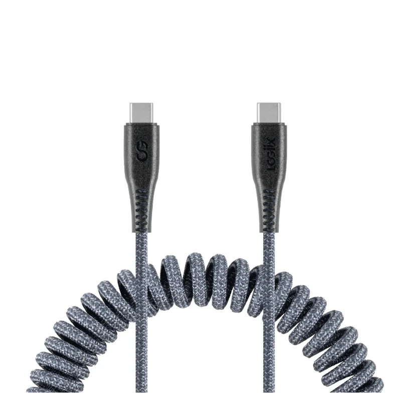 LOGiiX Piston Connect Coil USB-C to USB-C - Grey