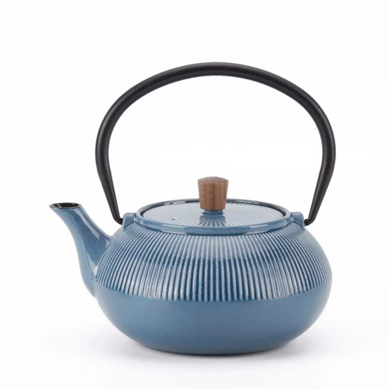 Minimal - Théière en fonte émaillée Minimal - Line Bleu - 0,6 L