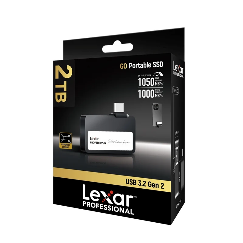 Lexar - SSD portable Professional Go - 2 To - Noir
