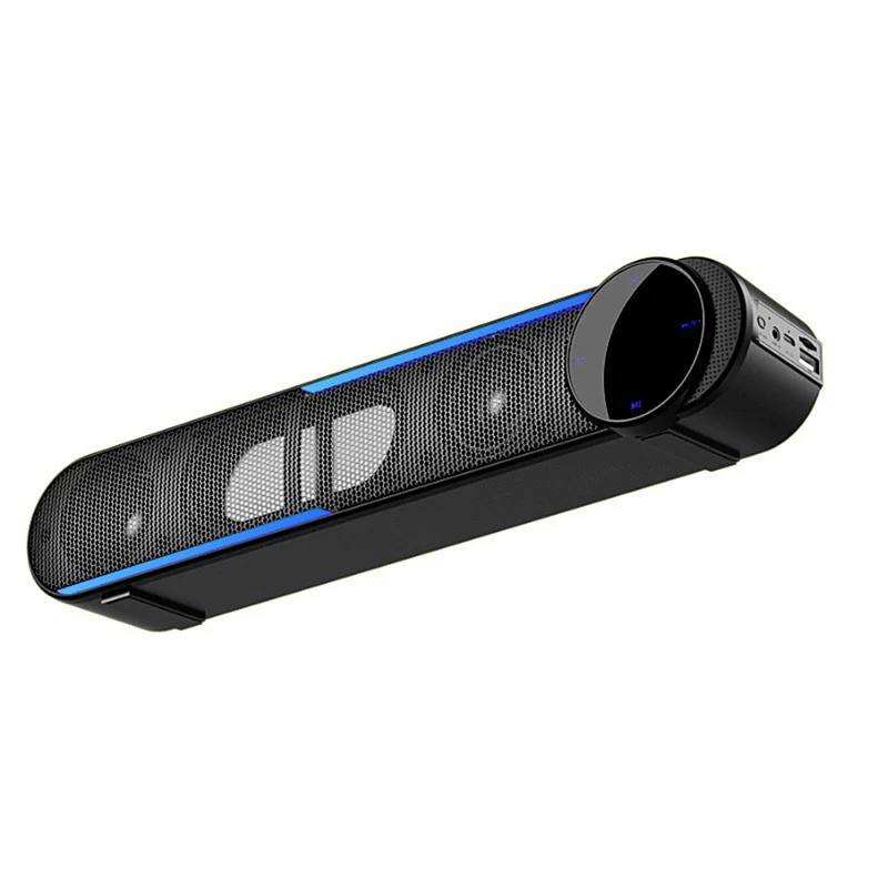 Havit - Double Drivers HiFi Bass LED Haut-parleur de bureau Barre de son - Noir