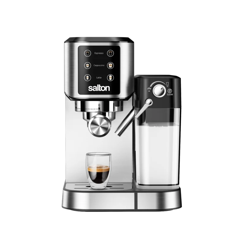 Salton Barista+ 3-in-1 Espresso, Cappuccino & Latte Machine with Milk Removable Container