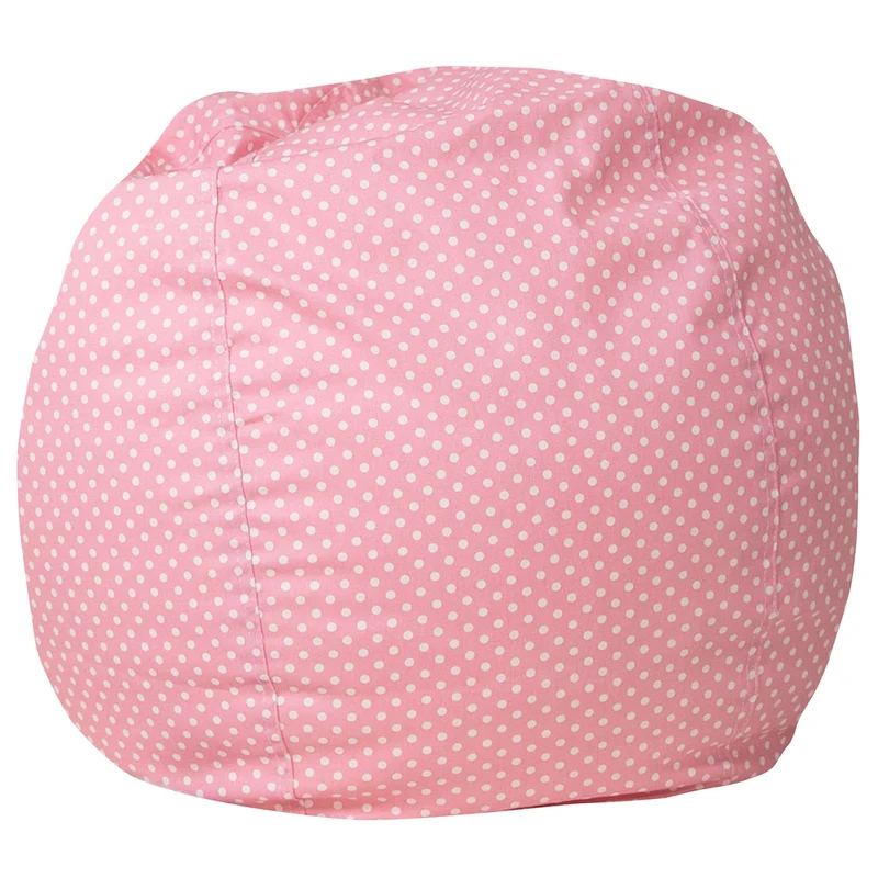 Flash Furniture – Fauteuil poire pour enfants en coton brossé, petit pois, rose pâle