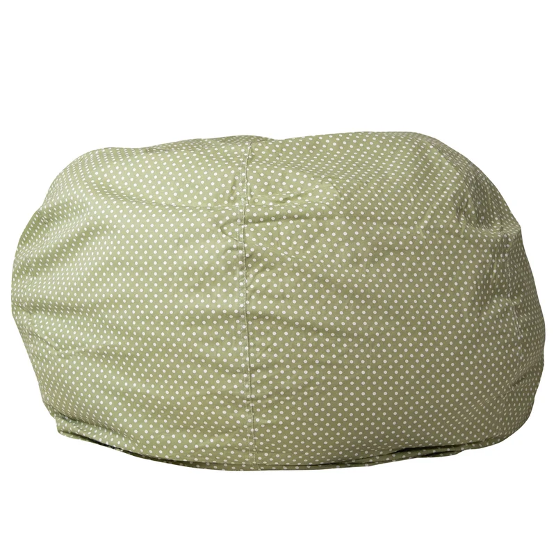 Flash Furniture – Fauteuil poire surdimensionné en coton brossé à pois, vert