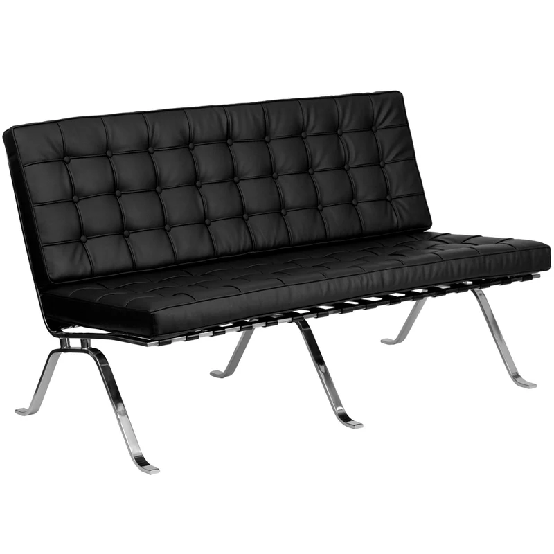 Flash Furniture – Causeuse en acier Hercules Flash, noir (ZBFLC801LSBK)