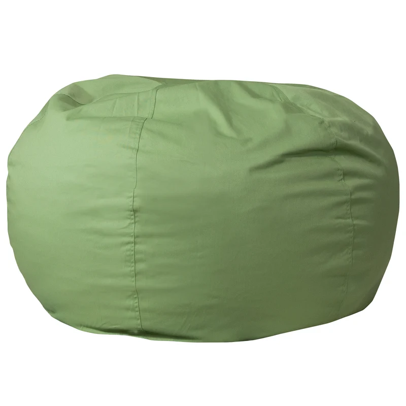 Flash Furniture – Fauteuil poire solide surdimensionné en coton brossé, vert
