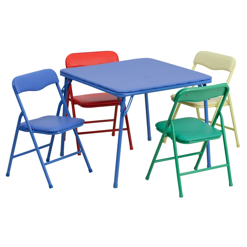 Flash Furniture Kids Colourful 5 Piece Folding Table & Chair Set