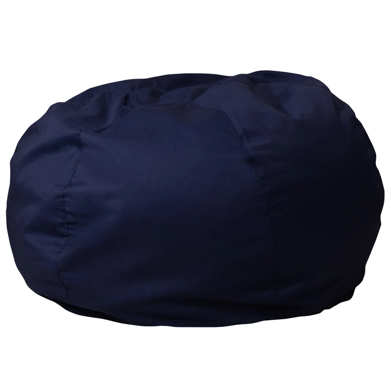 Flash Furniture – Fauteuil poire solide surdimensionné en coton brossé, bleu marine
