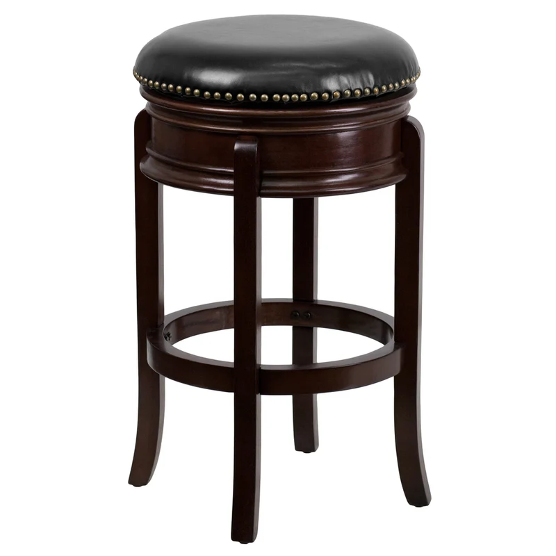 Flash Furniture – Tabouret de bar sans dossier de 30 po en cuir tabouret, noir/cappucino