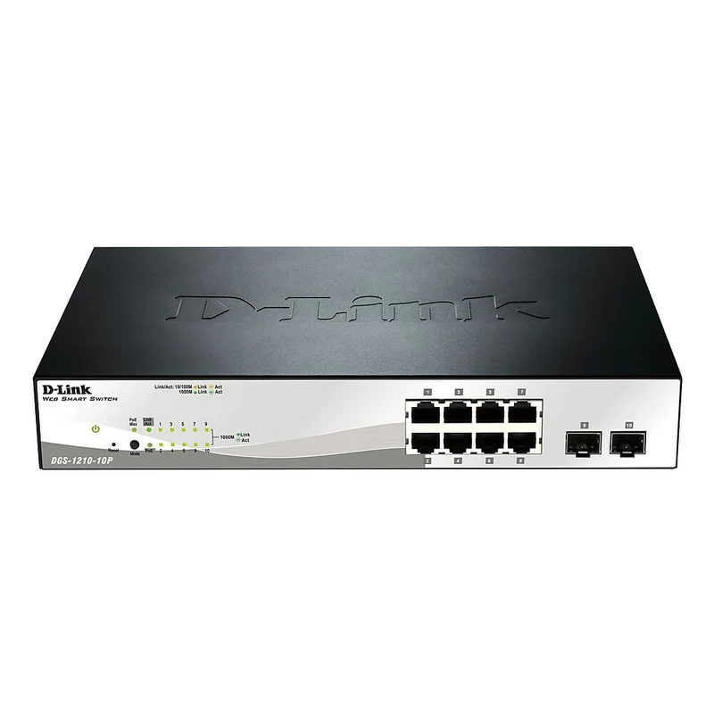 D-Link DGS-1210-10P 10-port Gigabit PoE Smart Switch - including 2 Combo SFP ports