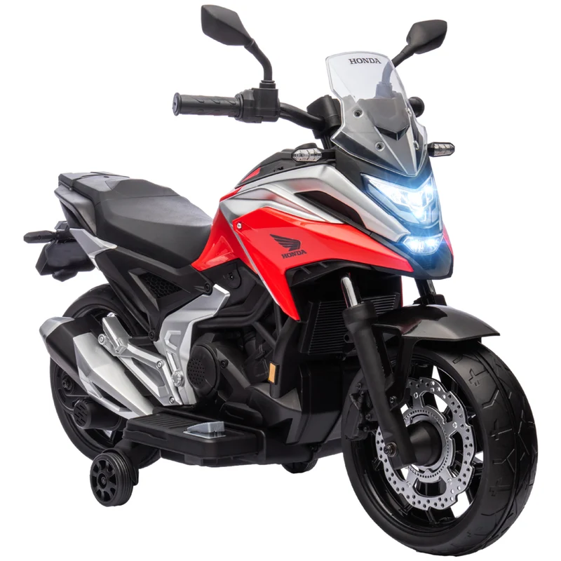 Qaba - Moto électrique Honda sous licence 12V avec phares et musique - rouge