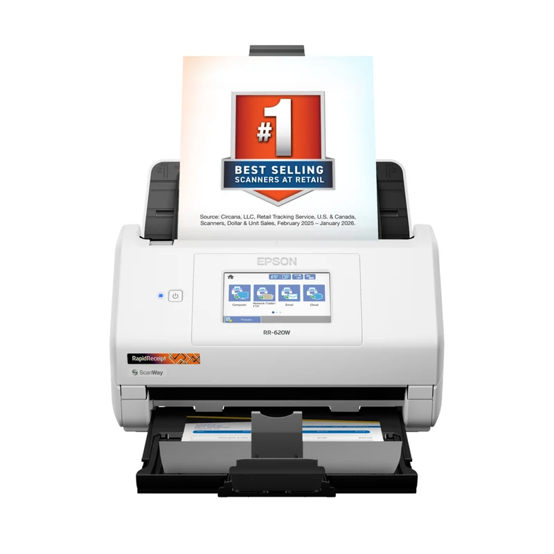 Epson RapidReceipt RR-620W Wireless Desktop Colour Duplex Receipt and Document Scanner