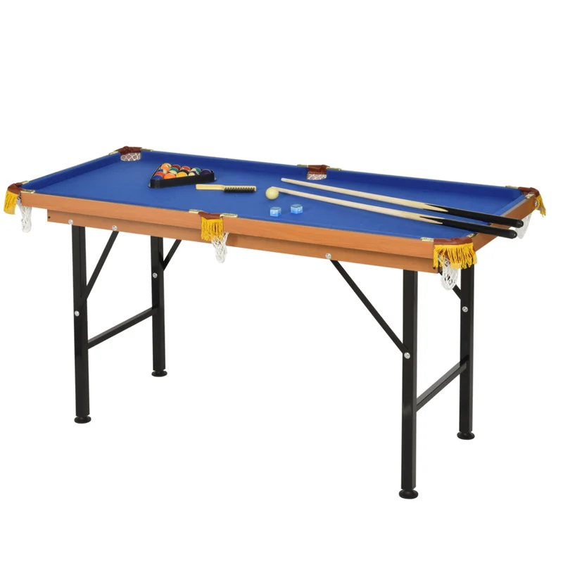 Soozier - Table De Billard Mini Portable 54,3 Po L- Table De Billard Pliable - Bleu