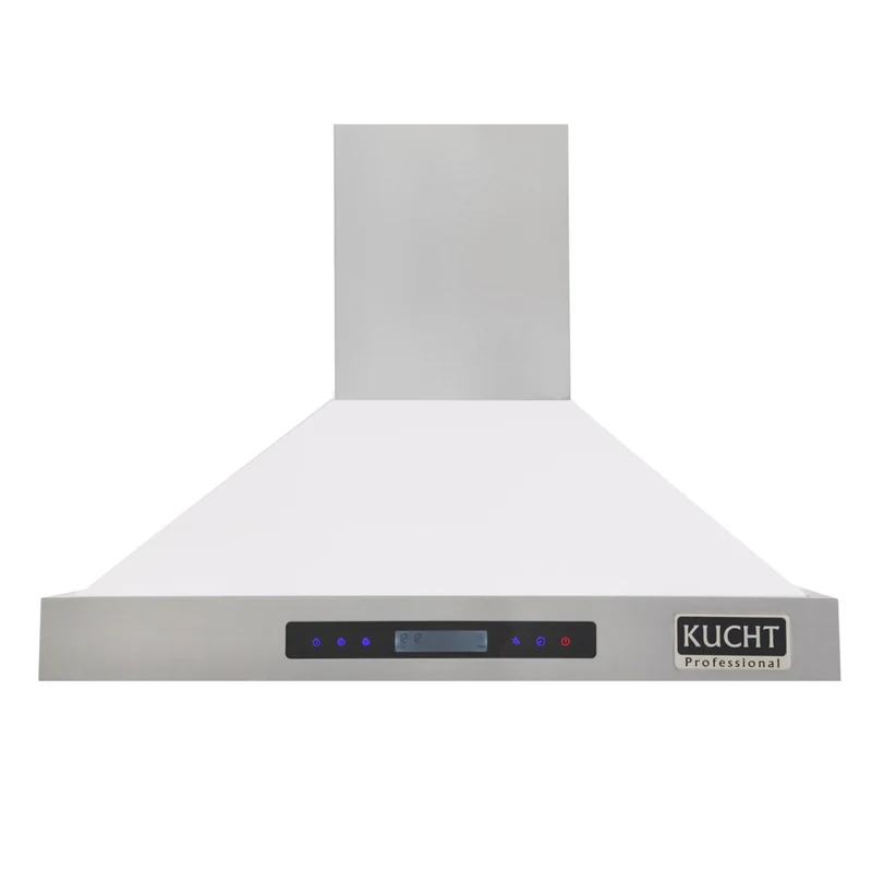 KUCHT KRH3615-W 36" 900 CFM Wall Mounted Range Hood - Stainless Steel/White