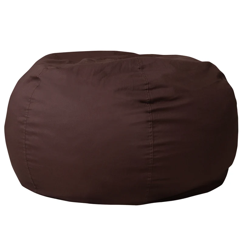 Flash Furniture – Fauteuil poire solide surdimensionné en coton brossé, brun