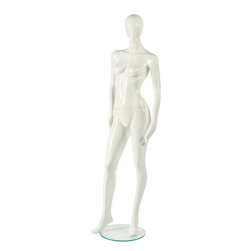 RP Adult Female Abstract Mannequin, Shiny White