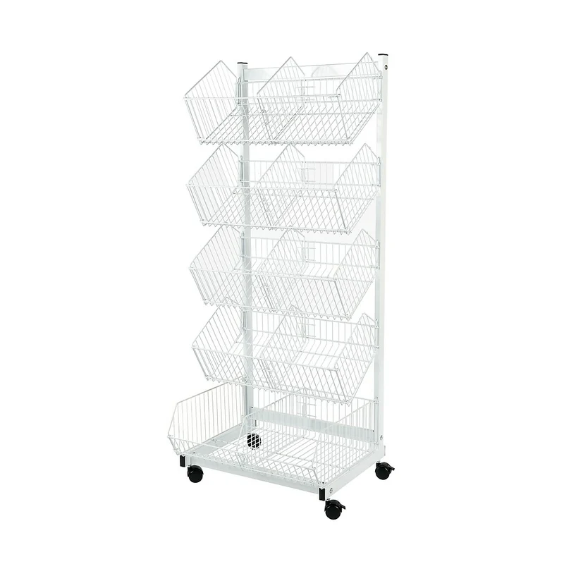 Can-Bramar 5-Tier Mobile Merchandiser, 18" x 23" x 58", White