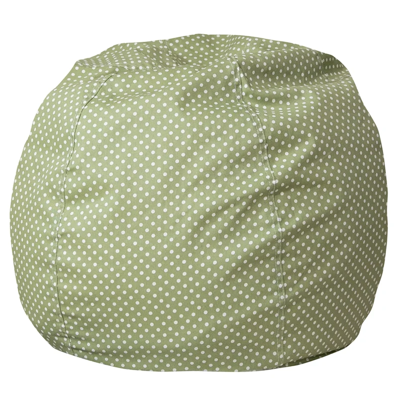 Flash Furniture – Fauteuil poire pour enfants en coton brossé, petit pois, vert