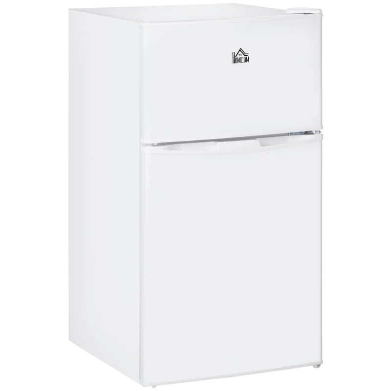 HOMCOM 3.2 cu ft Mini Fridge with Freezer and Reversible Doors - White