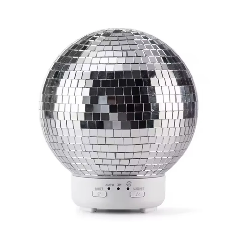 Rotate Disco Ball Essential Oil Diffuser Ultrasonic Cool Mist Humidifier - Silver