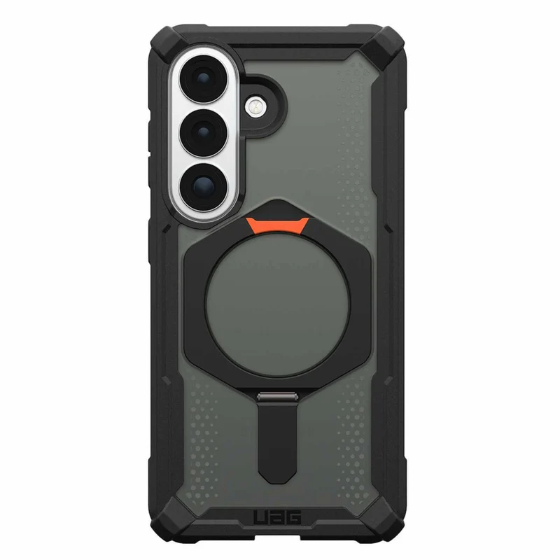 UAG Plasma XTE Rugged Kickstand Cell Phone Case with Magnets for Galaxy S26 - Black/Orange
