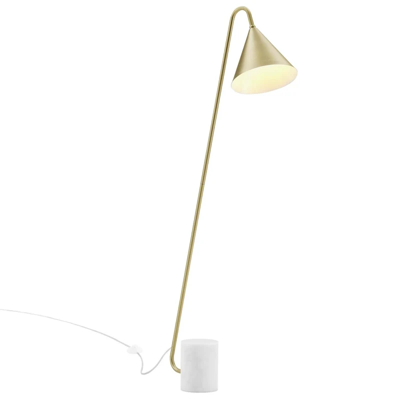 Modway - Ayla Base en marbre Lampe sur pied, Laiton en satin