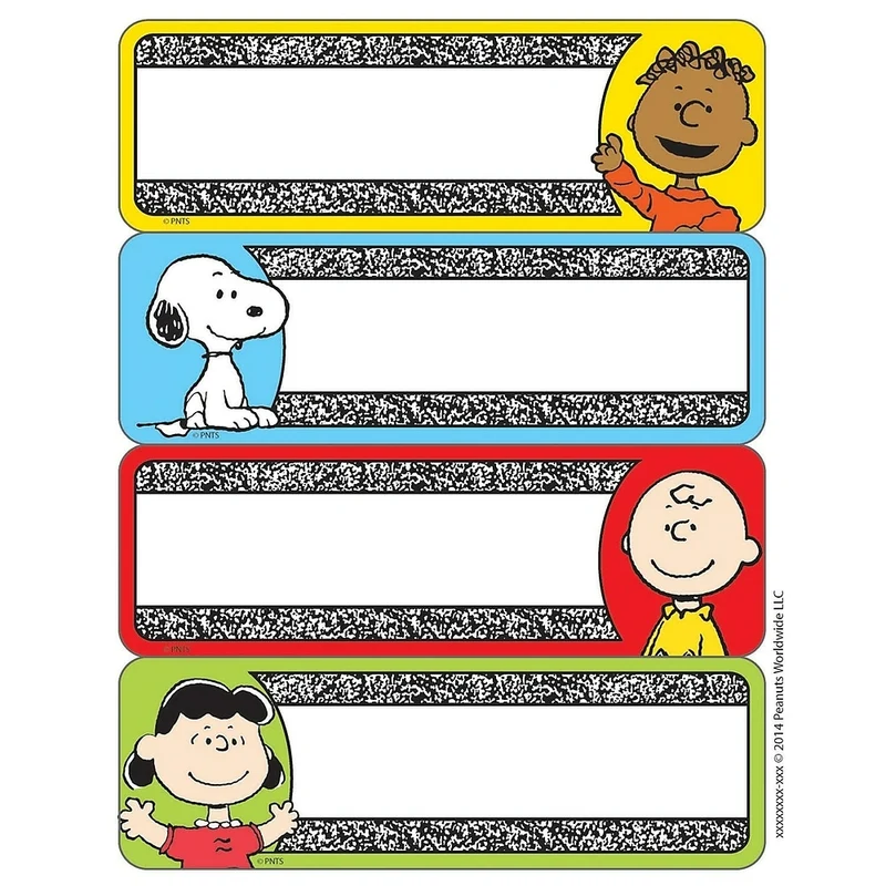 Eureka Composition Label Sticker, Peanuts, 336 Pack