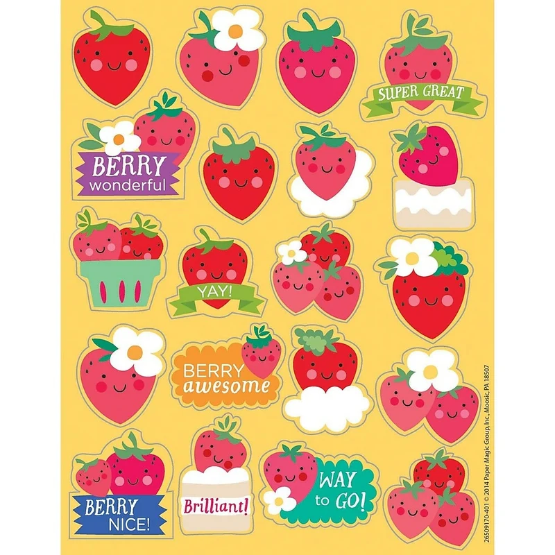 Eureka Scented Sticker, Strawberry, 480 Pack