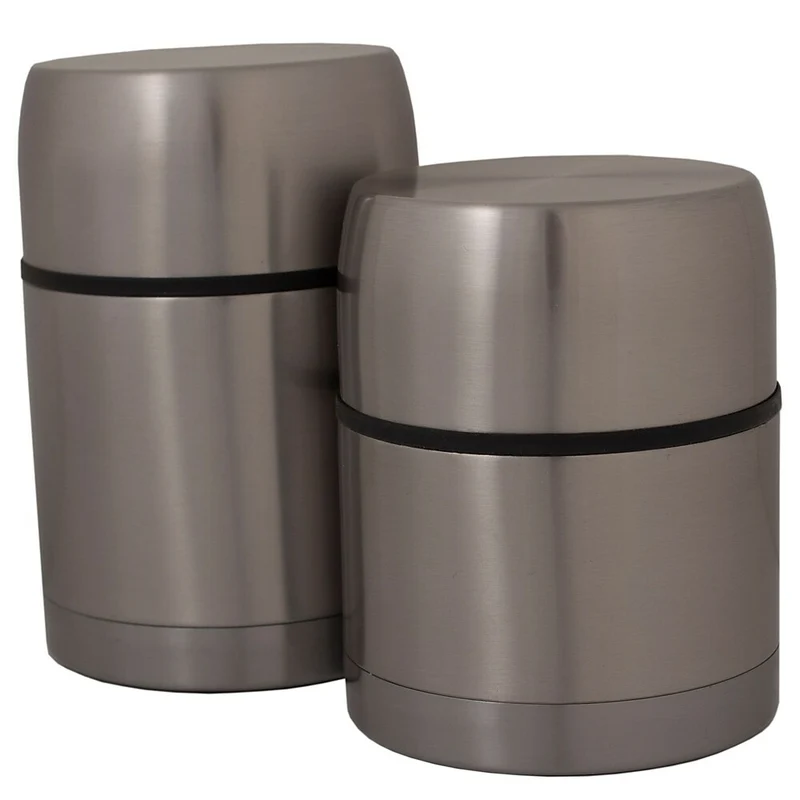 Geo Stainless Steel Vacuum Flasks, Inox, 2 Pack