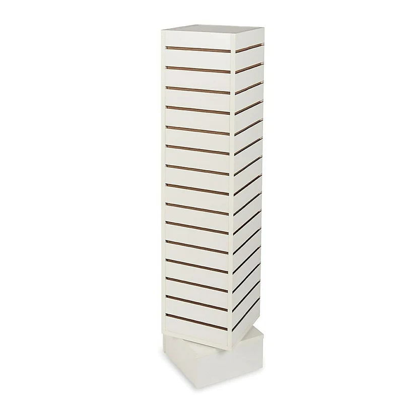 Can-Bramar – Présentoir rotatif en lattes Econoline, 12 x 12 x 54 po, blanc