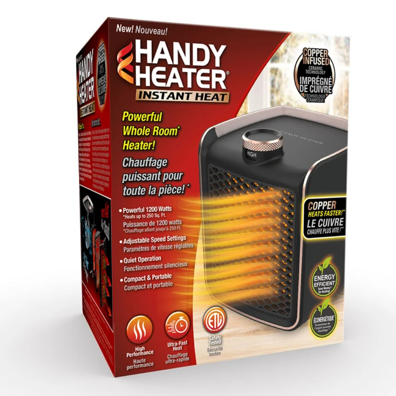 Handy Heater Instant Heat Ceramic Portable 1200W Electric Space Heater
