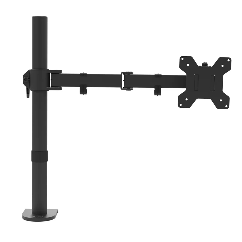 Kanto Single Monitor Desktop Mount - Cable Management Clips - Black