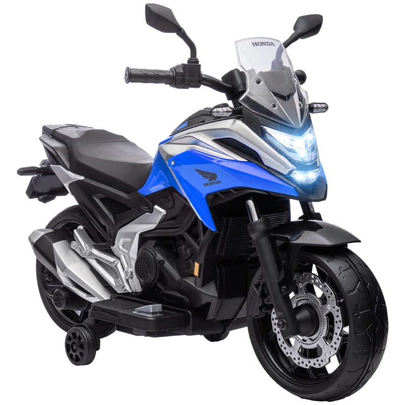 Qaba - Moto électrique Honda sous licence 12V avec phares et musique - bleu