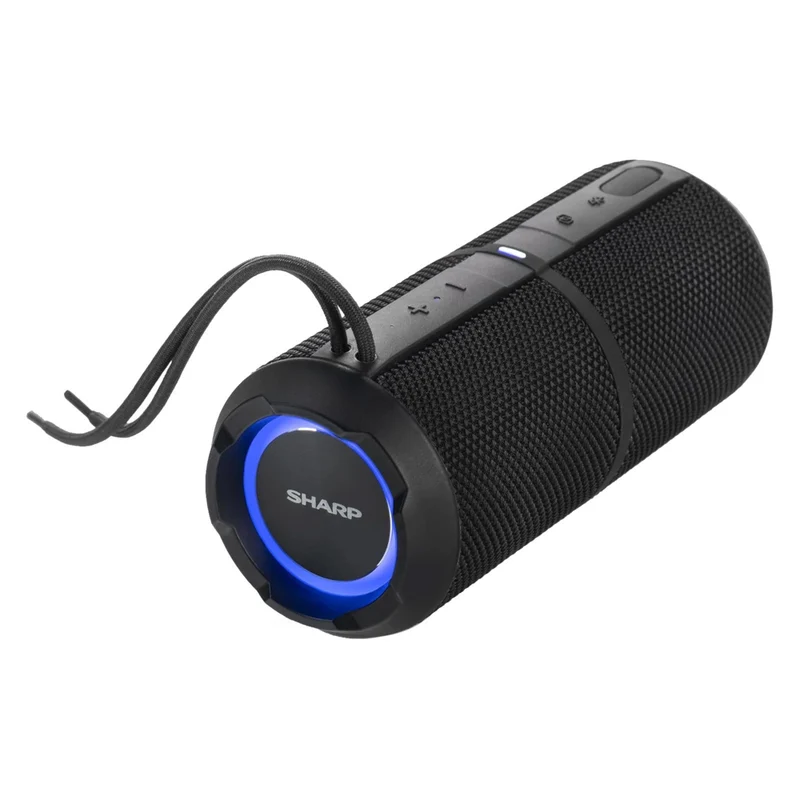 Sharp - GX-BT290-BK Enceinte Bluetooth portable étanche Crystal Clear avec éclairage RGB, noire