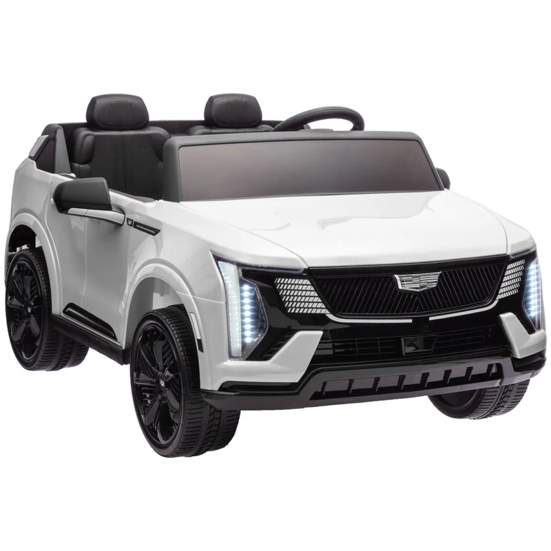Qaba - Voiture RC à chevaucher 2 places 12V 10A sous licence Cadillac Escalade - blanc
