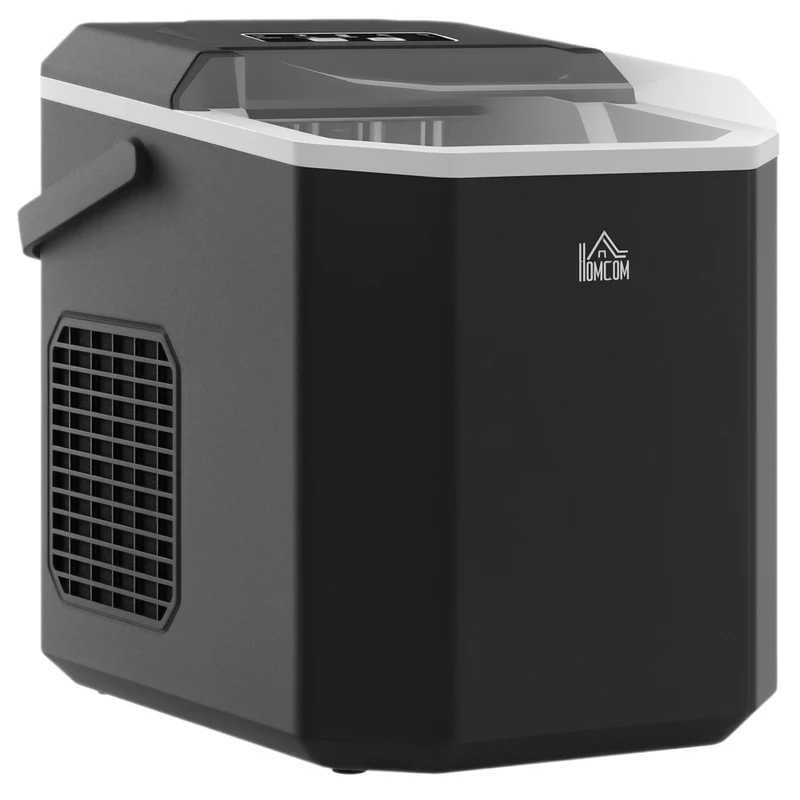 HOMCOM Ice Maker with Scoop Basket - Black