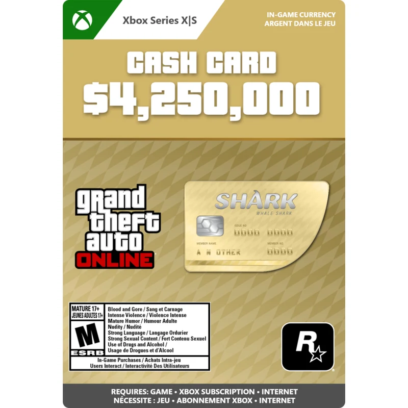 GTA Online : Carte de crédit Requin-baleine pour Xbox Series X|S [Téléchargement]