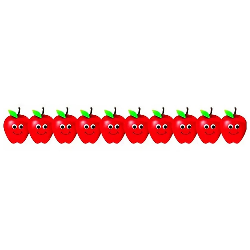 Hygloss 36' Die Cut Classroom Border, Happy Apples, 72 Pack