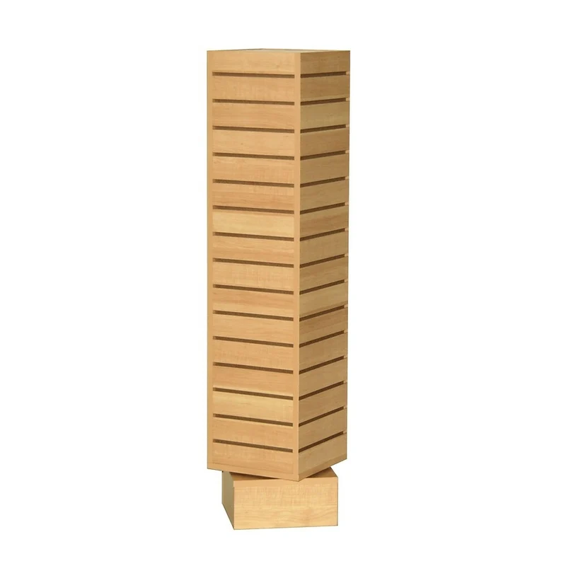 Can-Bramar Econoline Revolving Slatwall Merchandiser, 12"x12"x54", Maple