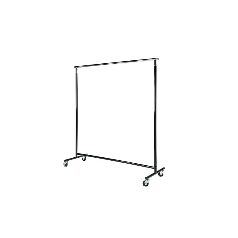 Can-Bramar 60" x 50" Heavy-Duty Single Rail Rolling Rack, Black Base with Chrome Top