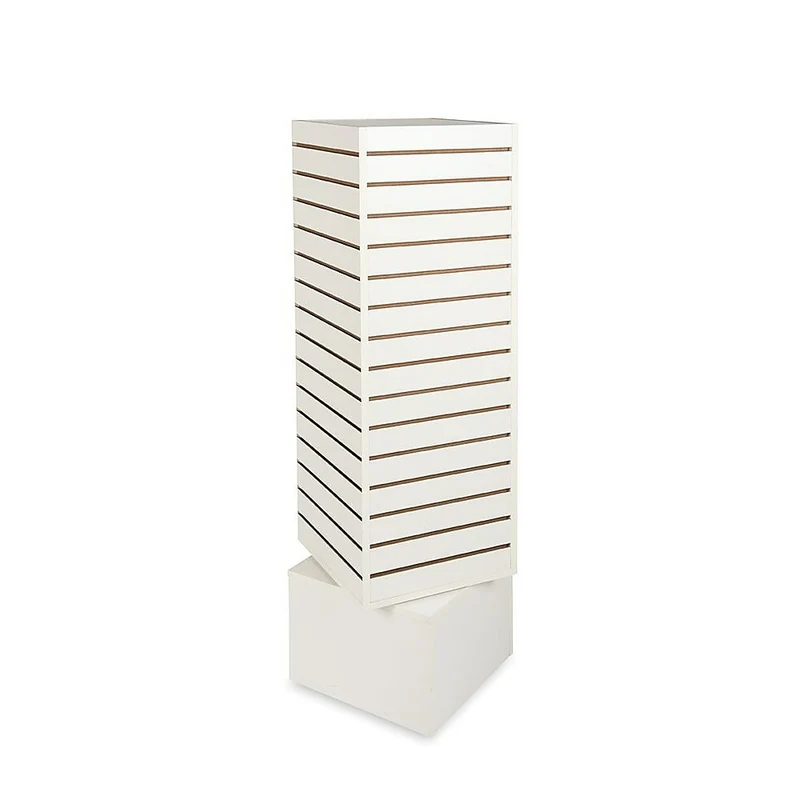 Can-Bramar – Présentoir rotatif en lattes Econoline, 16 x 16 x 60 po, blanc