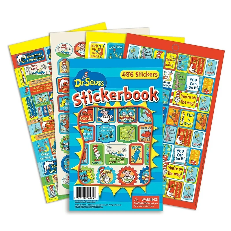 Livre d'autocollants Eureka Dr. Seuss Awesome, 1458 Pack