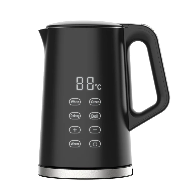 JS Gourmet - Bouilloire électrique numérique intelligente LED 1,7 L - Noire