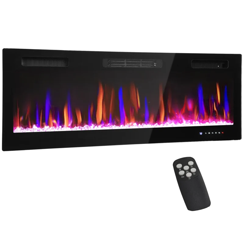 HOMCOM 50" Electric Wall Fireplace with Eco Mode - 1500 W