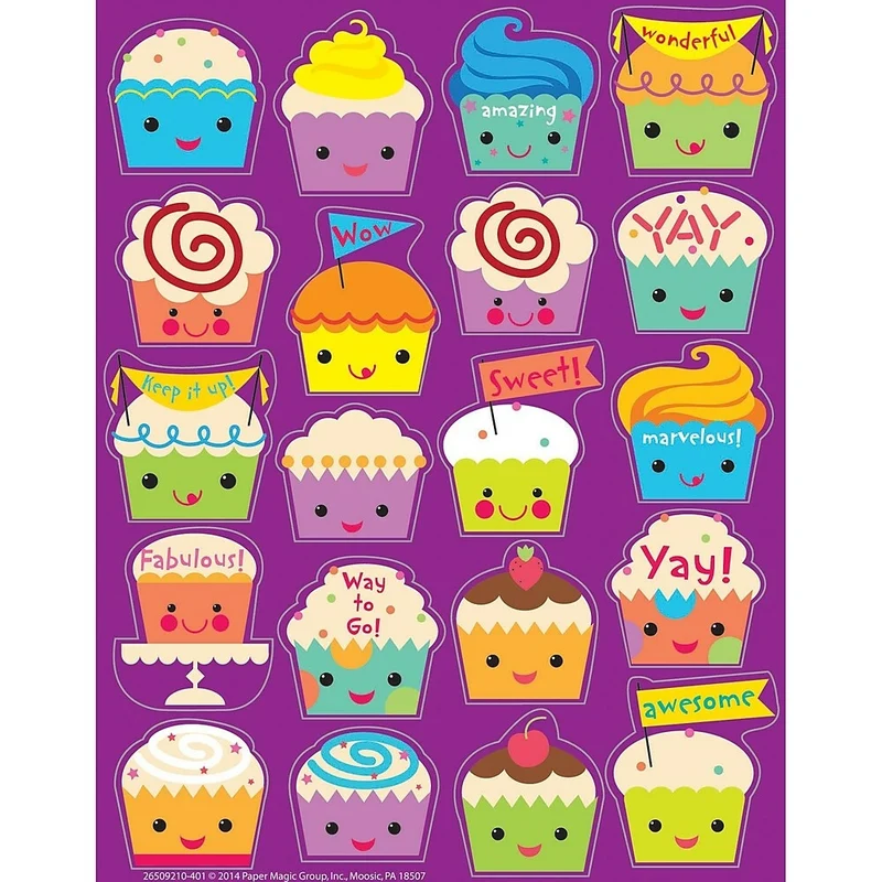 Eureka Scented Sticker, Cupcake, 480 Pack