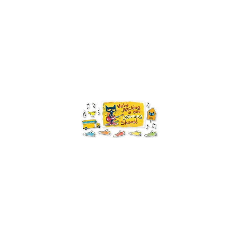 Edupress Pete the Cat Bulletin Board Set, We're Rocking in Our Learning Shoes, 46/Set (EP-2383)