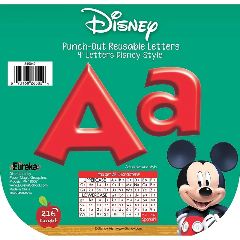 Eureka 4" Deco Letters, Mickey Mouse Clubhouse, 648 Pack