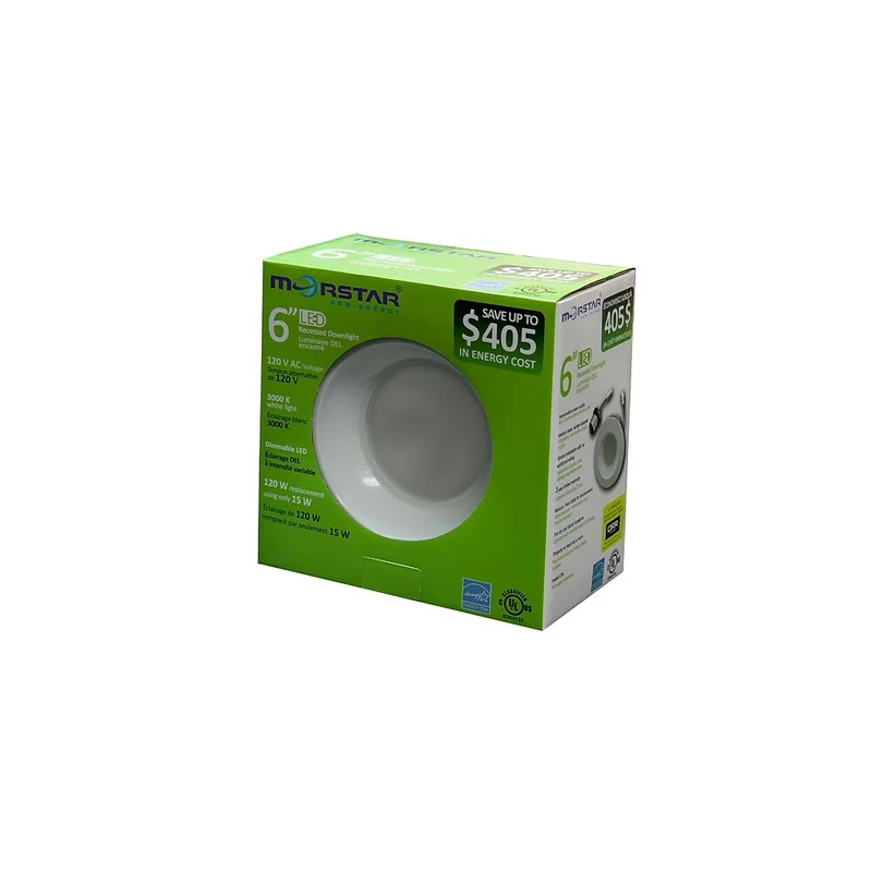 MorstarMD – Ampoule DEL à intensité variable, éclairage vers le bas encastré, 6 po, remplace 120 W, 1050 lumens, lumière blanche