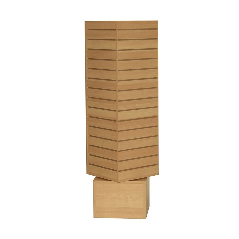 Can-Bramar Econoline Revolving Slatwall Merchandiser, 16"x16"x60", Maple