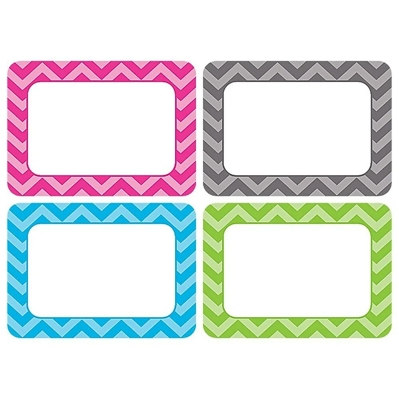 Teacher Created Resources All Grade Name Plates/Label 3 1/2" x 2 1/2" Chevron Multi-Pack, 216 Pack (TCR5526)