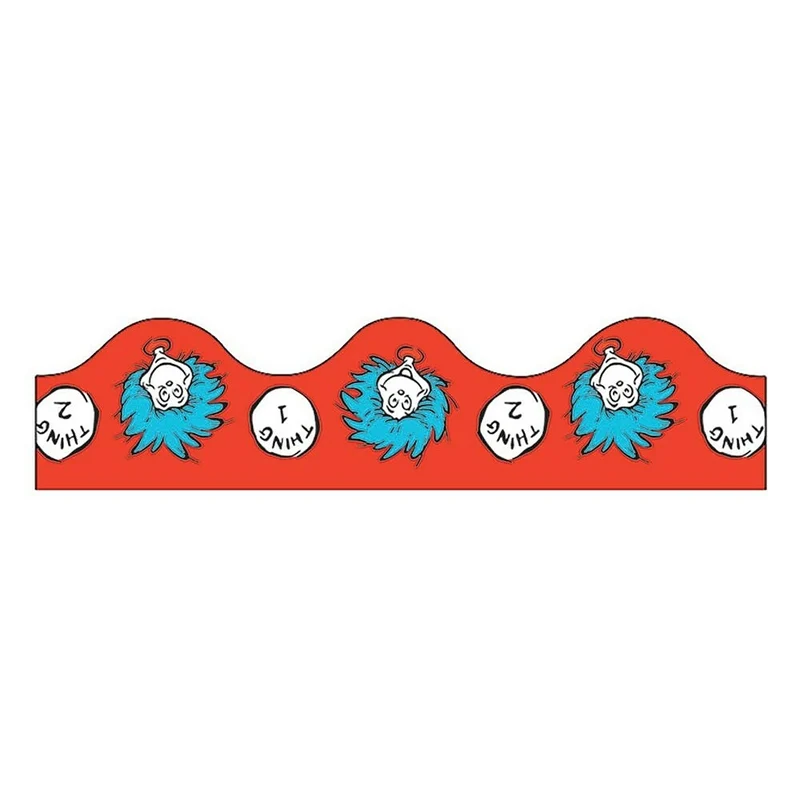 Eureka 37" x 2.25" Scalloped Thing 1 and 2 Deco Trim, 72 Pack